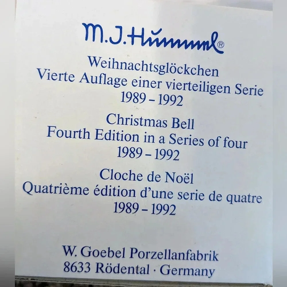 MJ Hummel‎ Christmas Bell Harmony In Four Parts Fourth Edition 1992 Goebel